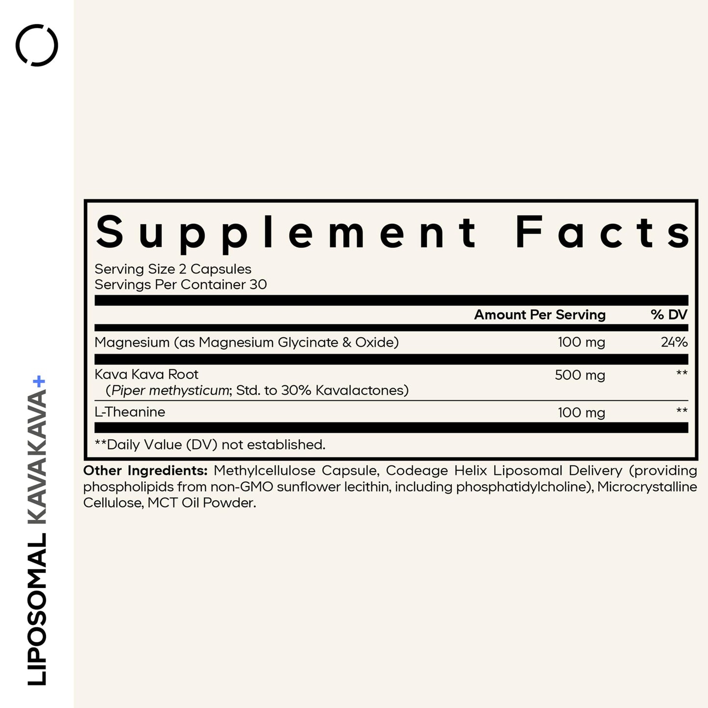 Codeage Liposomal Kava Kava+ Supplement - 500 mg 30% Kavalactones with Magnesium Glycinate - Magnesium Oxide - L-Theanine - Liposomal Delivery - Non-GMO - 60 Capsules CodeageBuy Supplements Australia
