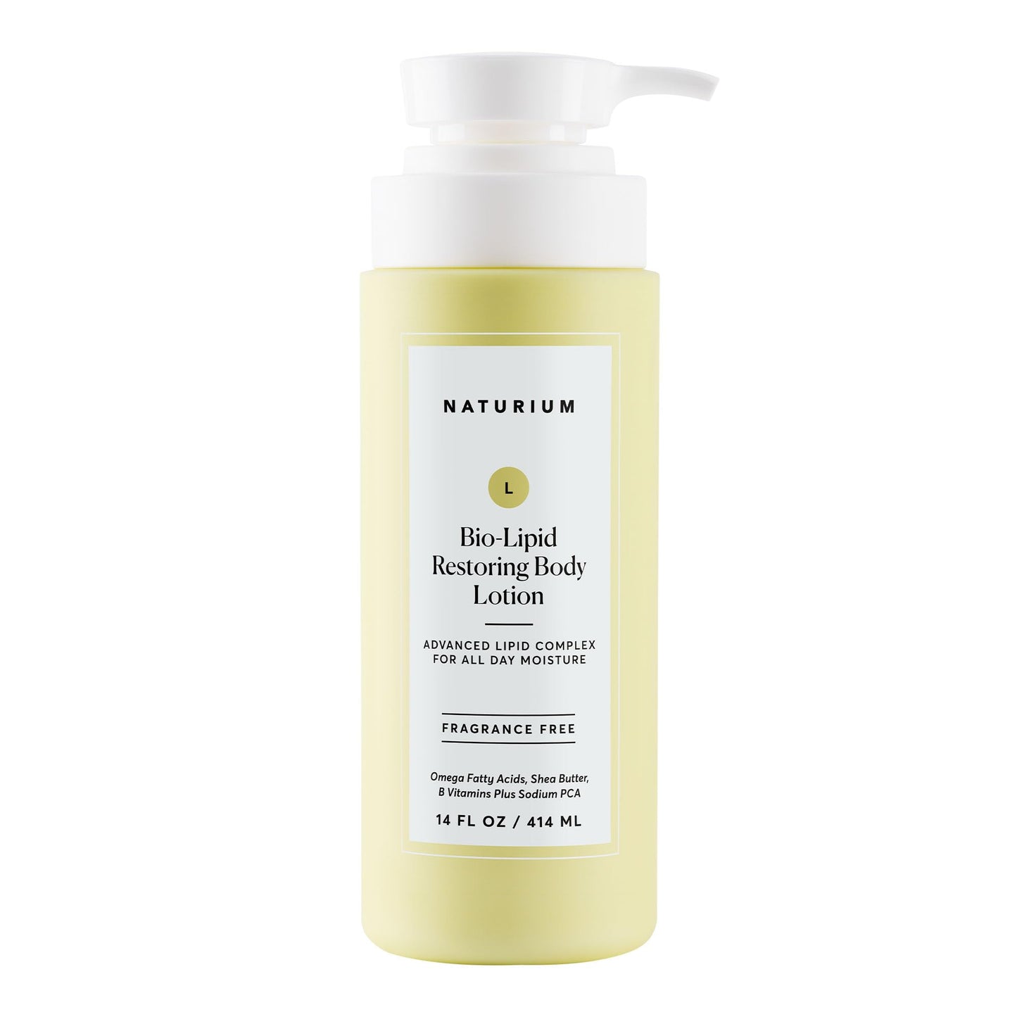 Naturium Bio-Lipid Restoring Moisturizing Body Lotion with Shea Butter, Fragrance Free, 14 oz