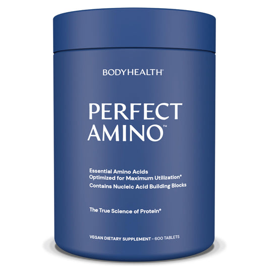BodyHealth PerfectAmino, Essential Amino Acid with BCAAs + Lysine, Phenylalanine, Threonine, Methionine, Tryptophan, Supplement for Muscle Mass Production,