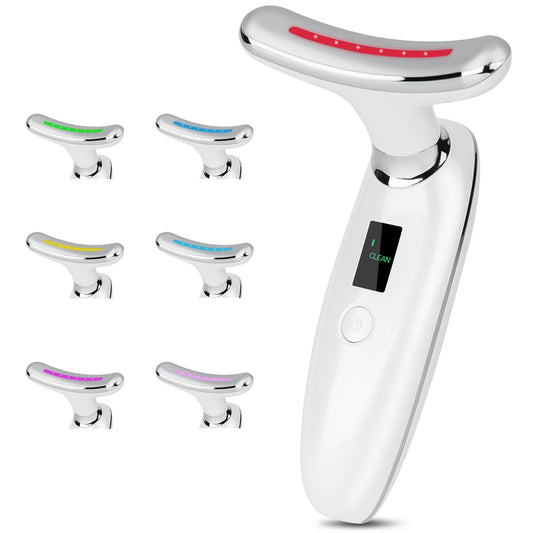 VRAIKO Lilac 7-in-1 Beauty Massager for Face and Neck - Jawline Lifting & Firming - Face Lymphatic Drainage Massager for Anti Aging Wrinkle, Forehead Lines, and Dark Circles, White VRAIKO buy supplements Au