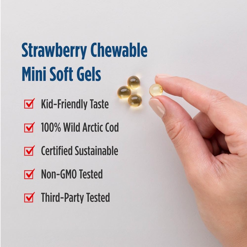 Nordic Naturals Children’s DHA, Strawberry - 120 Mini Chewable Soft Gels for Kids - 250 mg Omega-3 with EPA & DHA - Brain Development & Function - Non-GMO - 30 Servings (Pack of 2) Nordic NaturalsBuy Supplements Australia