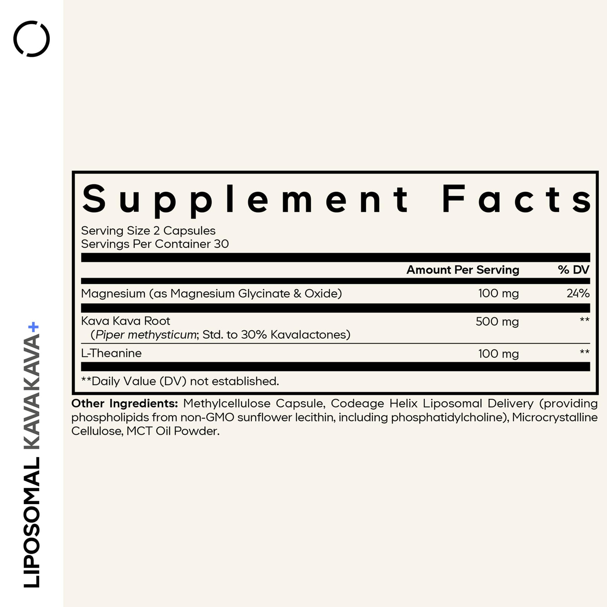 Codeage Liposomal Kava Kava+ Supplement - 500 mg 30% Kavalactones with Magnesium Glycinate - Magnesium Oxide - L-Theanine - Liposomal Delivery - Non-GMO - 60 Capsules CodeageBuy Supplements Australia