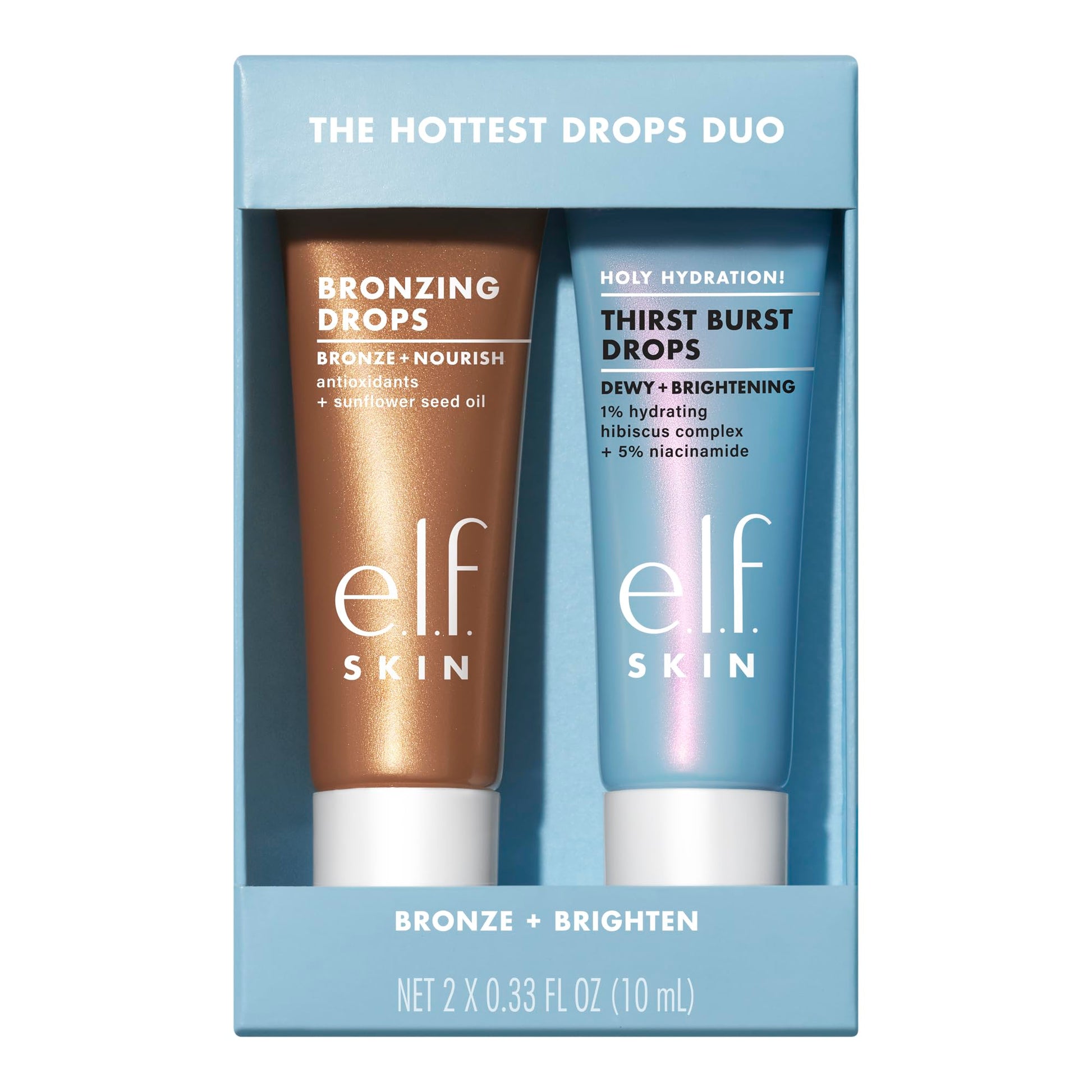e.l.f. SKIN The Hottest Drops Duo, Holy Hydration! Thirst Burst & Bronzing Skincare Set, For A Dewy, Sun-Kissed Look, Vegan & Cruelty-Free e.l.f.Buy Supplements Australia