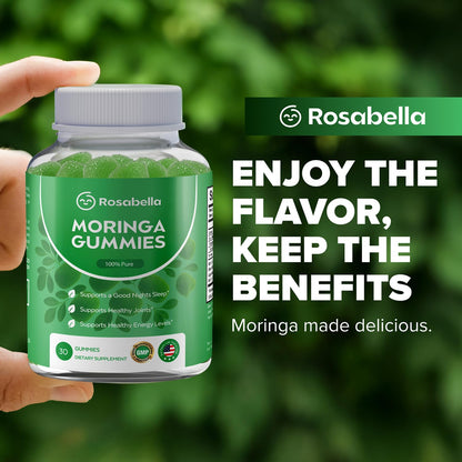 Rosabella Moringa Gummies – Moringa Leaf Extract 1000mg Equivalent Per Serving – Natural Energy & Balance – Non-GMO, Gluten-Free Superfood