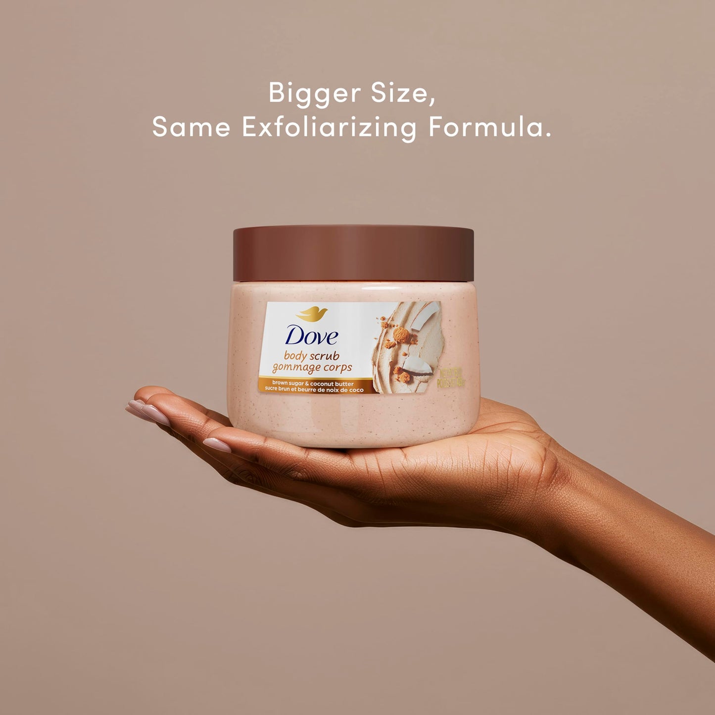 Dove Brown Sugar and Coconut Butter Body Scrub Exfoliates and Deeply Nourishes for Smooth, Radiant Skin 15 oz