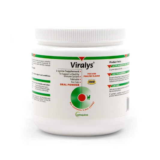 Vetoquinol Viralys Daily L-Lysine Powder for Cats and Kittens, Fish Flavored Lysine Supplement for Cats and Kittens to Support Immune Health