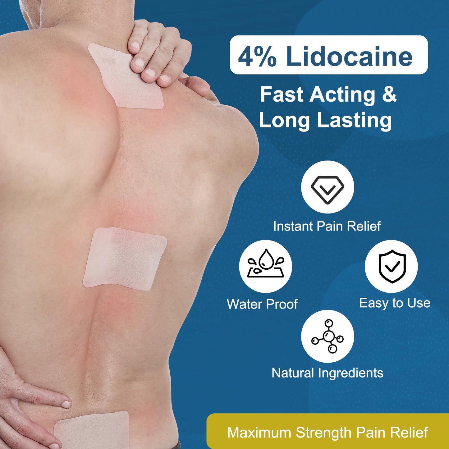 Teemofe 4% Lidocaine Pain Relief Patches – Maximum OTC Strength, Fast-Acting Targeted Relief, 30 Count, for Muscle & Joint Discomfort-0306 TeemofeBuy Supplements Australia