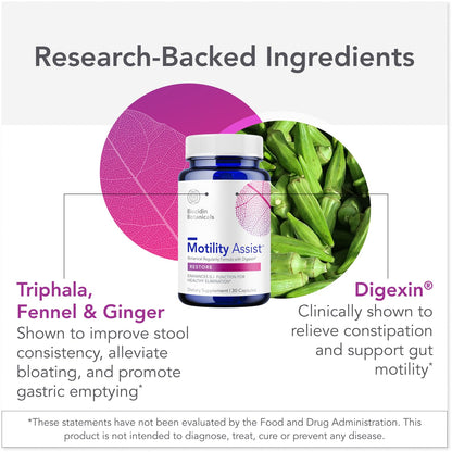 Biocidin Motility Assist - Gut Motility Supplement & Activator - Gut Health Regularity Formula with Digexin - Non-Laxative for Constipation Relief