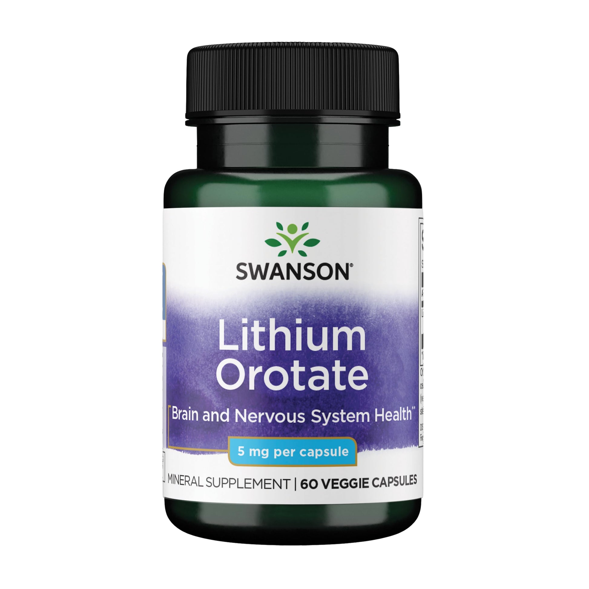 Swanson Lithium Orotate Mood and Memory Support Supplement for Stress-Prone Adults Seeking Emotional Wellness - 5 mg Elemental Lithium (60 Veggie Capsules) SwansonBuy Supplements Australia