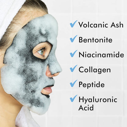 Ebanel Bundle of 10 Pack Bubble Clay Masks, and Exfoliating Face Scrub Peeling Gel Mild 4.12 Oz