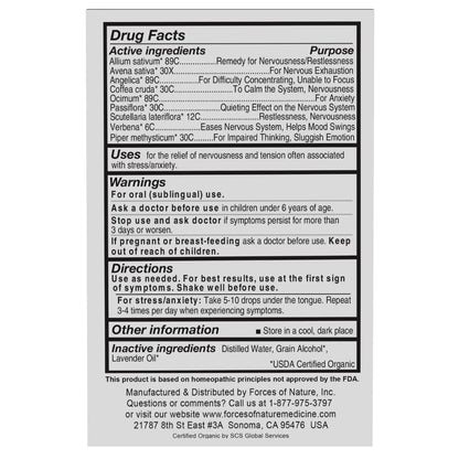 Forces of Nature Calm Mood, Organic Homeopathic Medicine, 0.34 Fl Oz, Calm Formula, Multi-Action Support from Mood Swings, Irritability, Stress & Worry