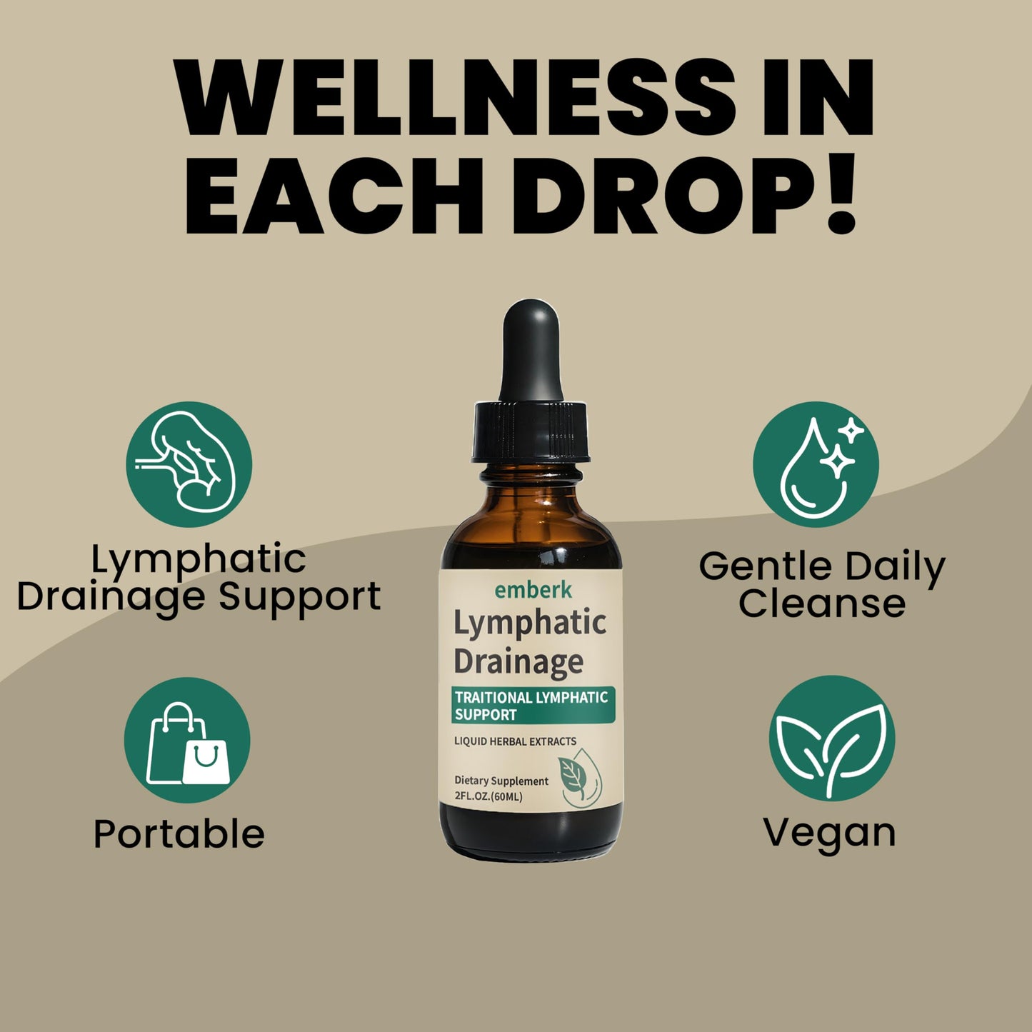 Lymphatic Drainage Drops, 2000mg Herbal Blend with Elderberry & Echinacea Dandelion，– Supports Lymphatic Drainage, Immune System & Detox 2 fl oz (1pcs) Generic buy supplements Au