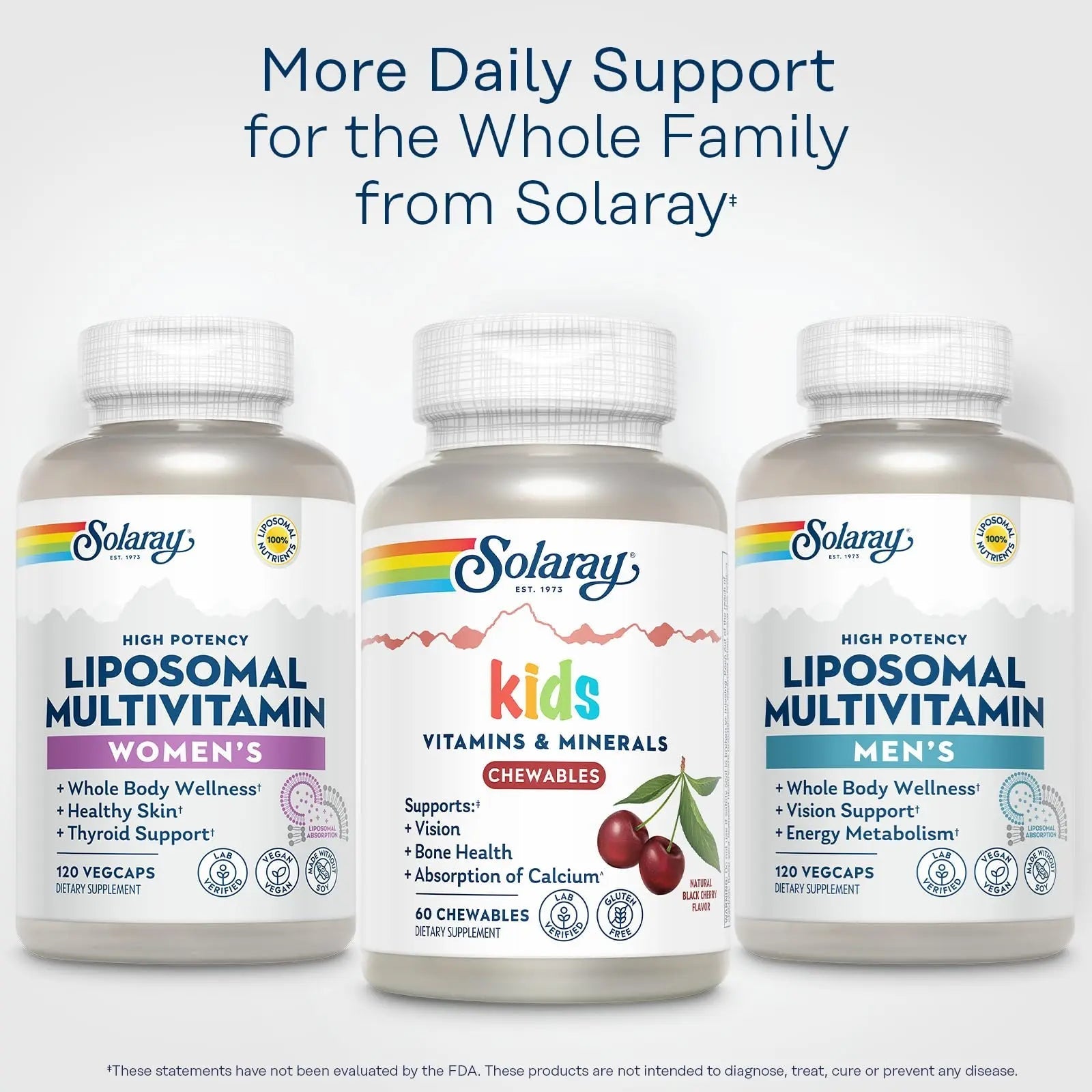 SOLARAY Childrens Vitamins & Minerals Complete Multivitamin for Kids Great Black Cherry Flavor SOLARAY