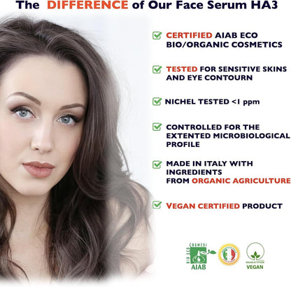 Hyaluronic Acid Serum for Skin – Anti-Aging Moisturizer Face Serum for Brightening, Plumper & Smoother Skin. Non-Greasy, Ultra-Hydrating Niacinamide, B5 & Vitamin C Skin Care Facial Serum, 2 oz