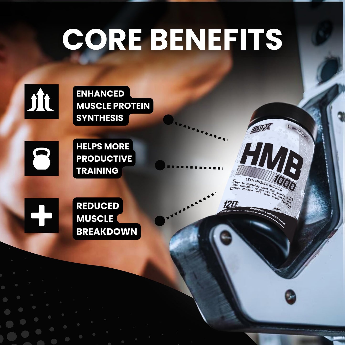 Nutrex Research HMB 1000 MG | Supports Muscle Recovery, Reduce Skeletal Muscle Damage, Increased Strength, Prevent Muscle Loss | 120 Capsules Nutrex Research buy supplements Au