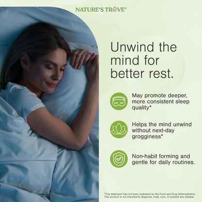 Nature's Trove L-Theanine 200mg Super Value Size - 365 Vegetarian Capsules