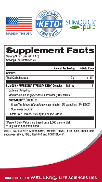 Slimquick Pure 3x Extra Strength Mixed Berry Drink Mix for Women to Help Achieve , 26 Count