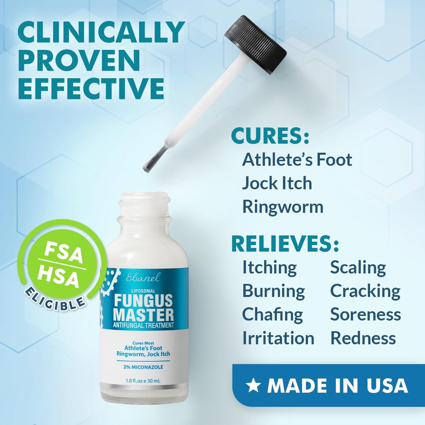 Ebanel Bundle of Fungus Treatment 1 Oz, and Lidocaine Numbing Cream