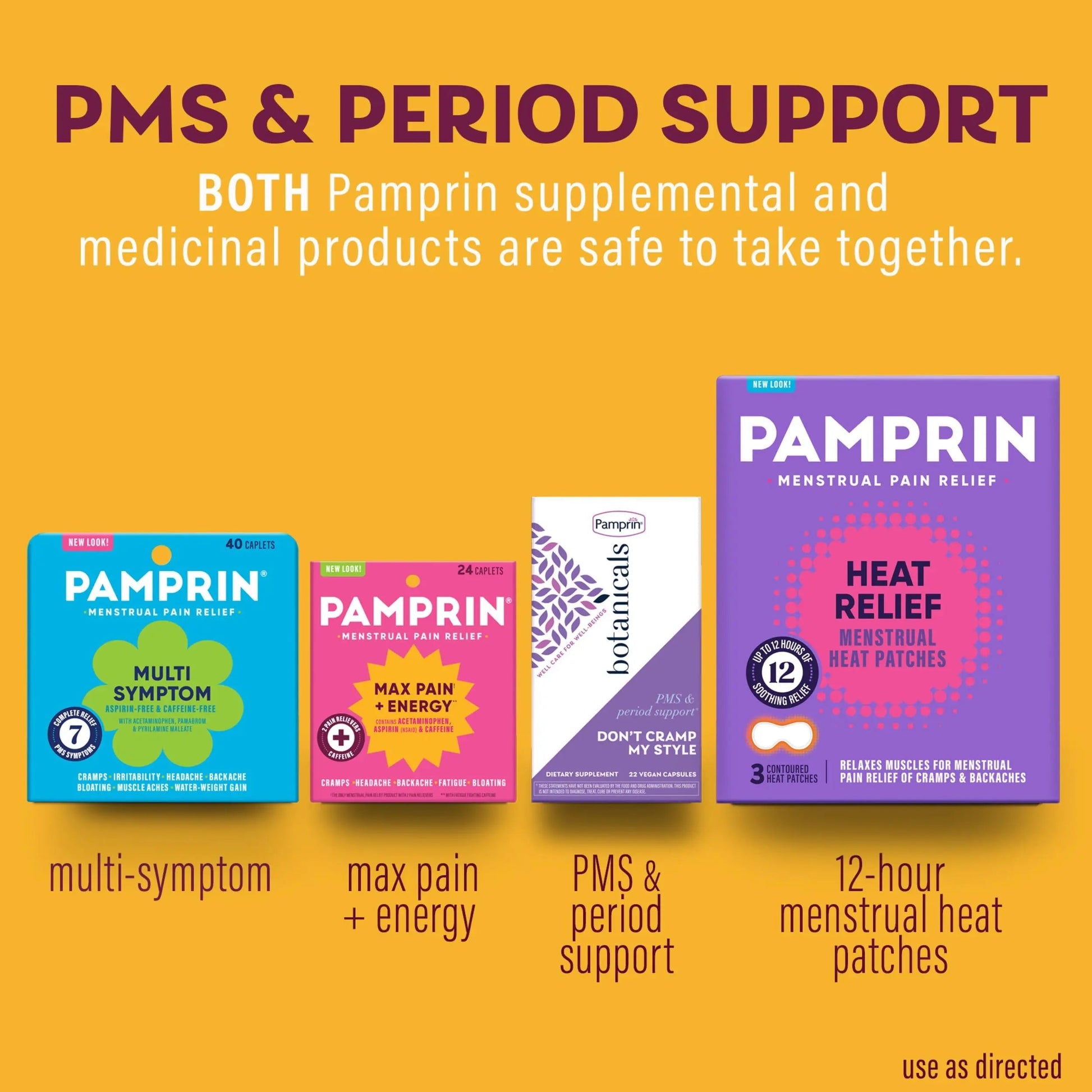 Pamprin Maximum Strength Max Pain and Energy Formula, Menstrual Period Symptoms Relief for Cramps, Bloating and Fatigue, 24 Caplets PamprinBuy Supplements Australia