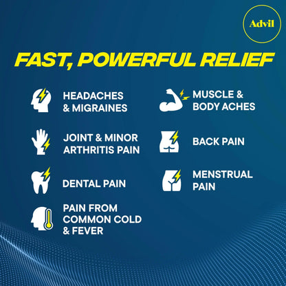 Advil Liqui-Gels Pain Reliever and Fever Reducer, Pain Medicine for Adults with Ibuprofen 200mg for Headache, Backache, Menstrual Pain and Joint Pain Relief - 180 Liquid Filled Capsules AdvilBuy Supplements Australia