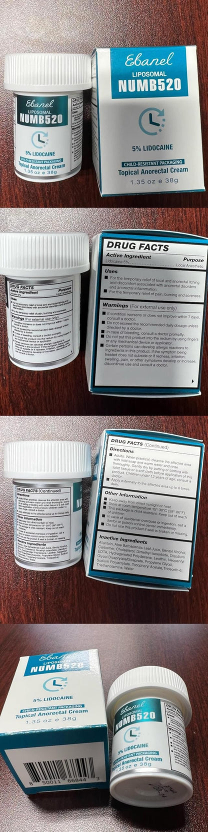 Ebanel Bundle of Lidocaine Numbing Cream, and Numbing Spray