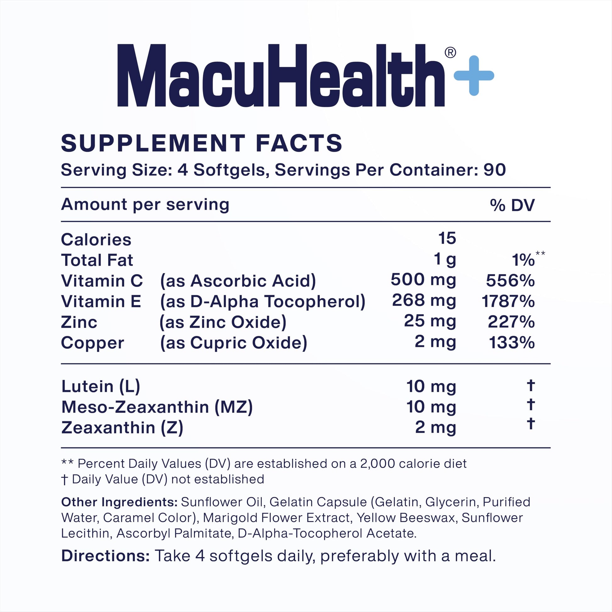 Macuhealth Plus+ Eye Vitamins Supplement for Adults - 90 Day Supply with Lutein, Zeaxanthin, and Meso-Zeaxanthin - Unflavored, Vitamin for Eyes MacuhealthBuy Supplements Australia