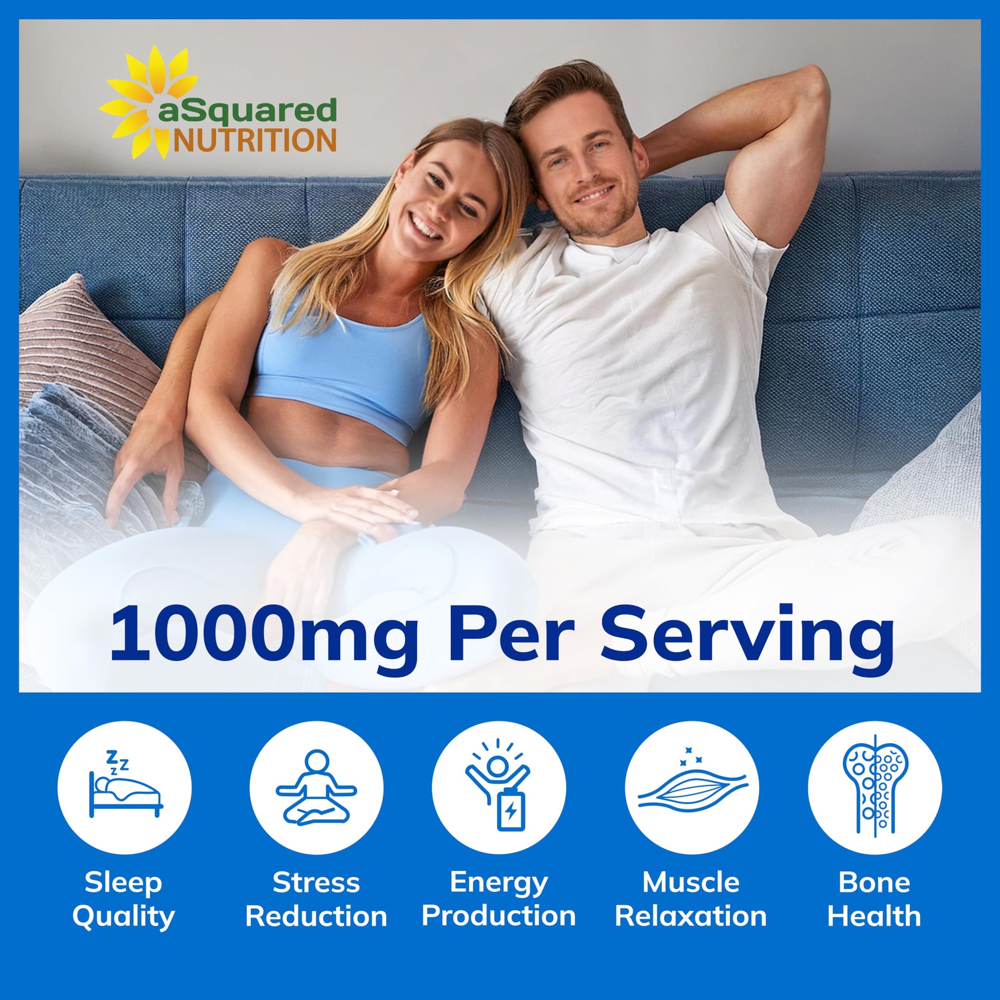 Magnesium Glycinate 1000mg with Vitamin D3 & B6-500mg per Capsule - Pure Elemental Mag Supplement Complex for Sleep, Muscle, Bone Health - Replace Gummies, Tablets & Powder - 120 Capsules aSquared NutritionBuy Supplements Australia