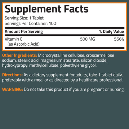 Bronson Vitamin C 500 MG Supports a Healthy Immune System & Antioxidant Protection, Non-GMO, 250 Vegetarian Tablets
