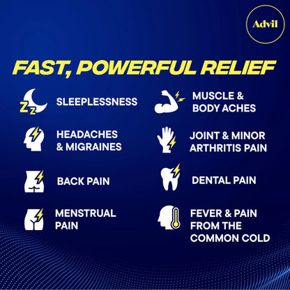 Advil PM Pain Reliever and Nighttime Sleep Aid, Ibuprofen for Pain Relief and Diphenhydramine Citrate for a Sleep Aid - 120 Coated Caplets and Pain Reliever and Fever Reducer, 10 Count Tablets AdvilBuy Supplements Australia