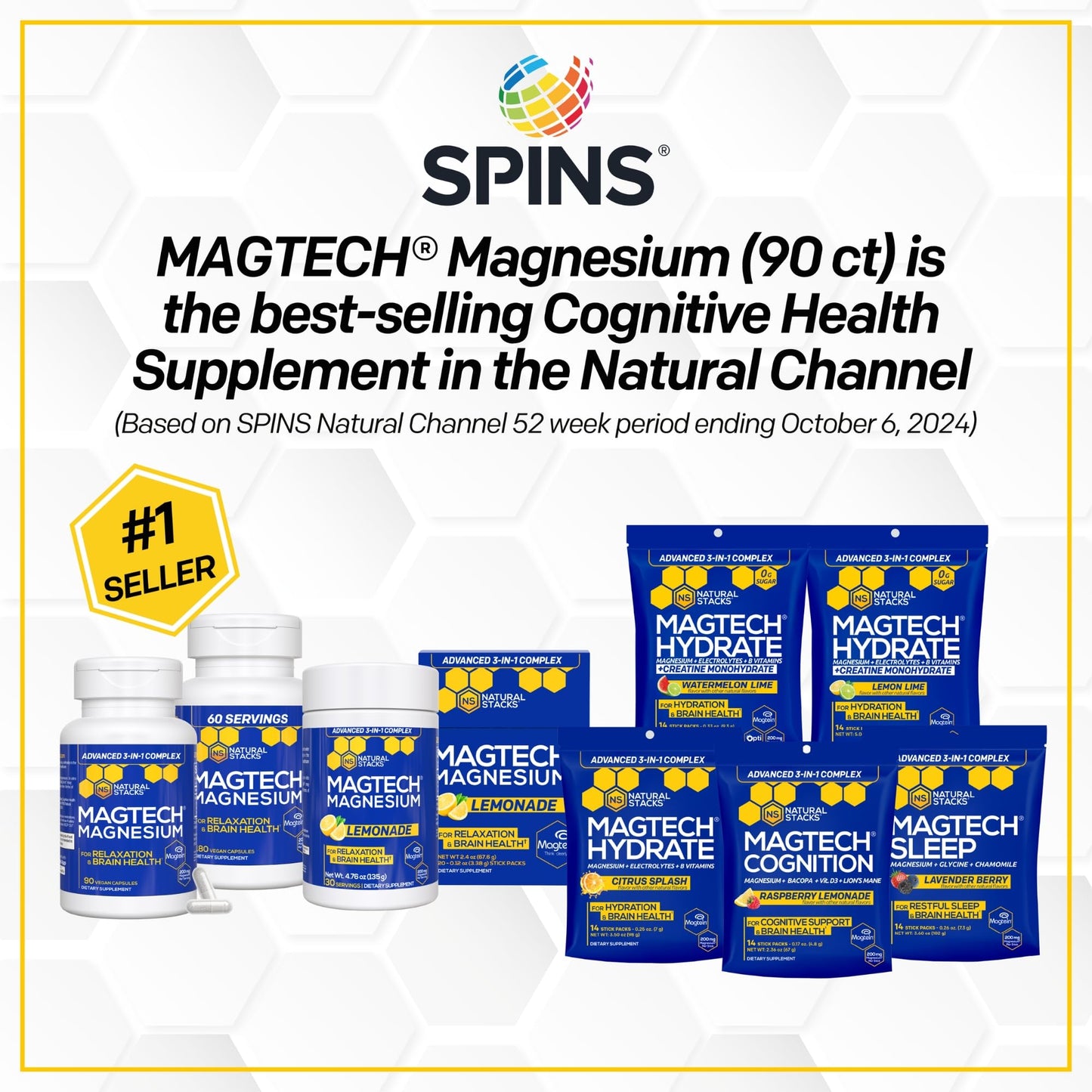 MagTech Magnesium Complex for Women & Men - 3 Forms of Magnesium: Glycinate, Magtein L-Threonate & Taurate - 200mg Chelated Complex - Support for Relaxation & Brain Health - 90 Glycinate Capsules NATURAL STACKS buy supplements Au