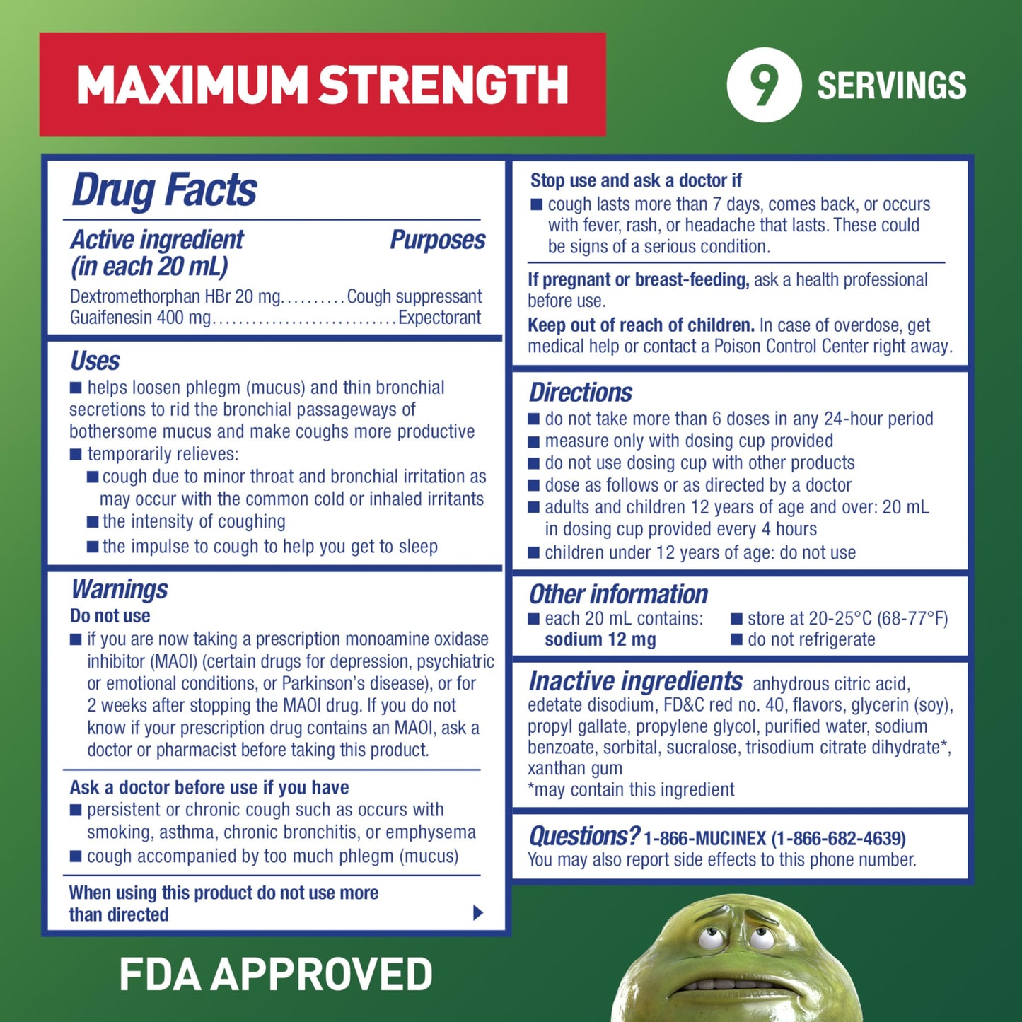 Mucinex DM Max Liquid Cough & Cold Medicine for Adults, Cold and Flu Medicine for Excess Mucus Relief, Guaifenesin, Dextromethorphan Expectorant & Decongestant for Adults, Dr Recommended, 6.0 Fl Oz