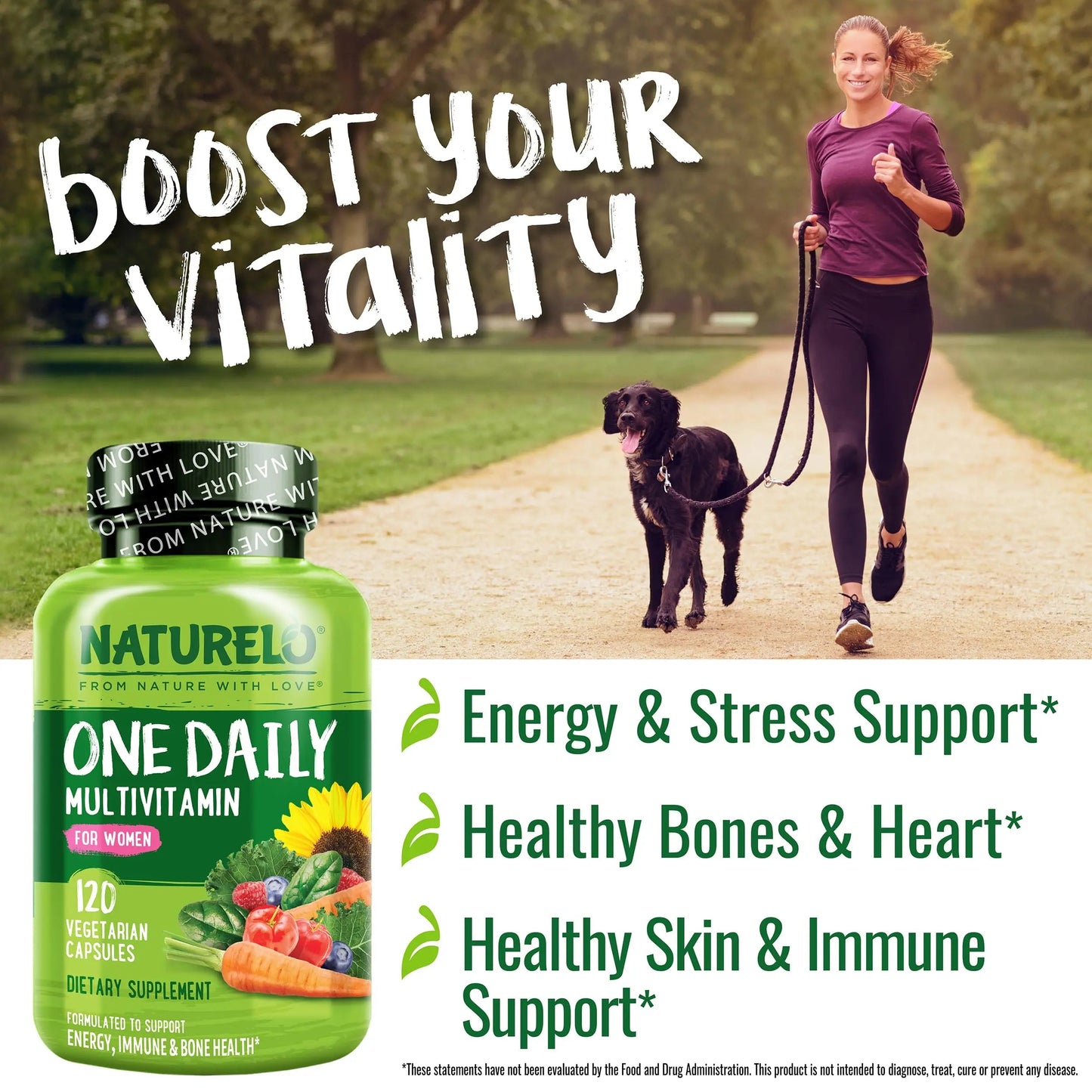 NATURELO One Daily Multivitamin for Men, 120 Vegetarian Capsules One Daily Multivitamin for Women NATURELO